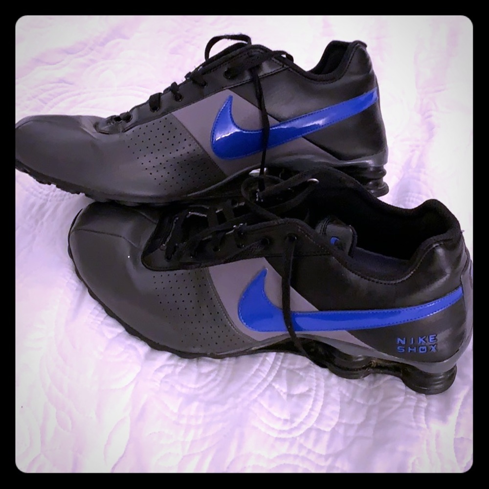 Men's Nike Shox Black Blue Shoes